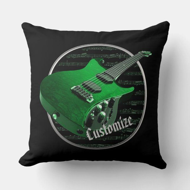 Personlig Grönt Electric Guitar Kudde (Framsida)