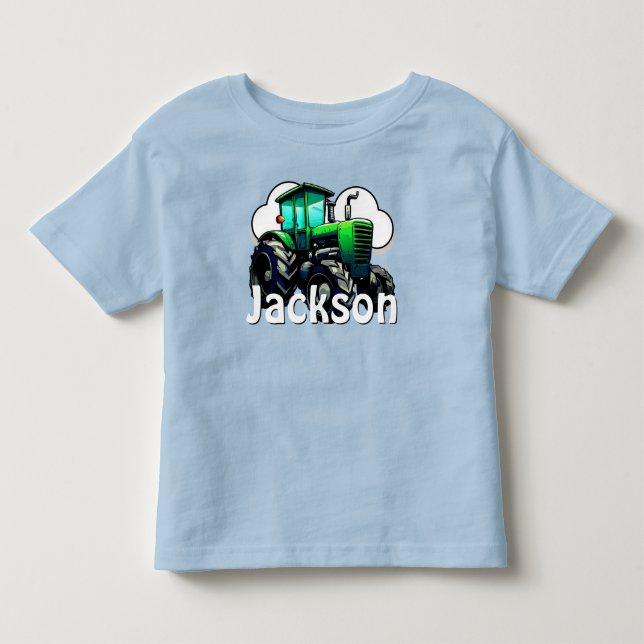 Personlig Grönt Farm Tractor T Shirt (Framsida)