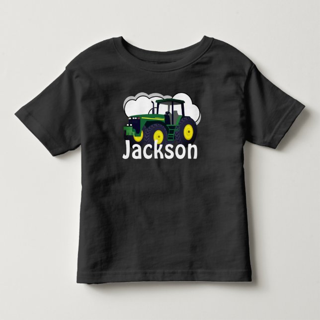 Personlig Grönt Farm Tractor Tee (Framsida)