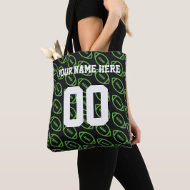 Personlig Grönt Football Sports Tote Bag Tygkasse