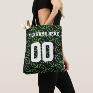 Personlig Grönt Football Sports Tote Bag Tygkasse