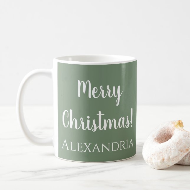 Personlig - Grönt för julsaldo Kaffemugg (Med munk)