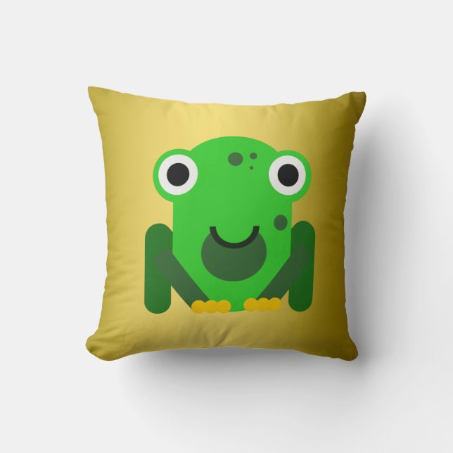 Personlig grönt Frog Kudde (Framsida)