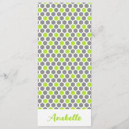 Personlig Grönt Geometric Hexagon Bookmark