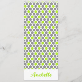 Personlig Grönt Geometric Hexagon Bookmark