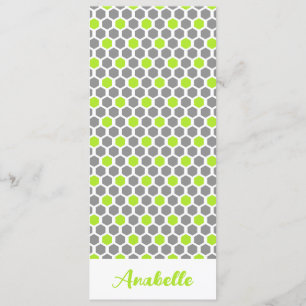 Personlig Grönt Geometric Hexagon Bookmark