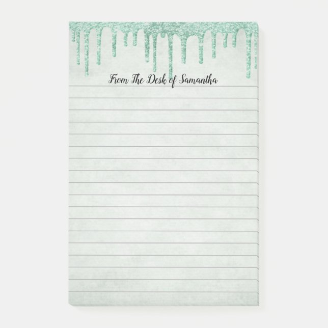 Personlig Grönt, Glitter Post-it Block (Framsida)