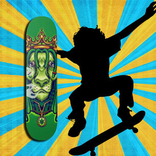 Personlig Grönt LEJONA Truckerkepsen OGRÄS KUNG Mini Skateboard Bräda 18,5 Cm