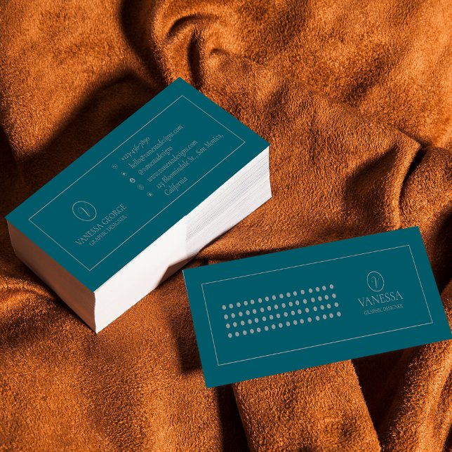 Personlig Grönt Monogram Modern Mini Mini Visitkort (Elegant Cute Green Modern Monogram Custom Mini Business Card)