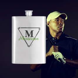 Personlig Grönt Monogram/Namn unika Golf-Klubbar Fickplunta