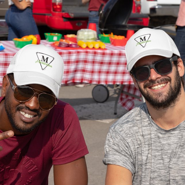 Personlig Grönt Monogram/Namn unika Golf-Klubbar Keps (Skapare uppladdad)