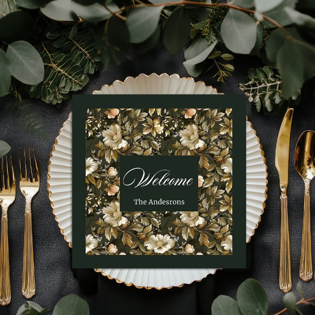 Personlig Grönt Napkins Botanical Pastel Vibe Pappersservett (Personalized Green Napkins Botanical Pastel Vibe)