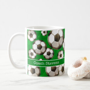 Personlig Grönt Oceaner Fält Fotbollar Kaffemugg