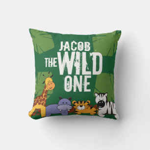Personlig Grönt Safari Jungle Animals Kudde