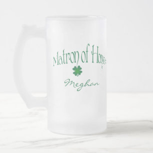 Personlig Grönt Shamrock MOH Beer Stein Frostat Ölglas