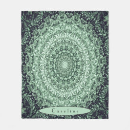 Personlig Grönt Stone Mandala Fleecefilt