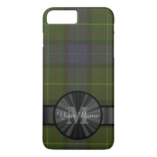 Personlig grönt tartan plaid monogram