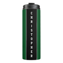 Personlig Grönt Termisk Tumbler för svart Rand