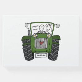Personlig Grönt Tractor Land Farm Bröllop Gästböcker
