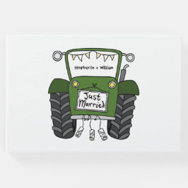 Personlig Grönt Tractor Land Farm Bröllop Gästböcker