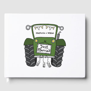 Personlig Grönt Tractor Land Farm Bröllop Gästböcker