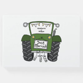 Personlig Grönt Tractor Land Farm Bröllop Gästböcker