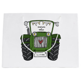 Personlig Grönt Tractor Landsbyggsbröllop Gift