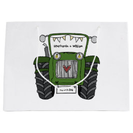 Personlig Grönt Tractor Landsbyggsbröllop Gift