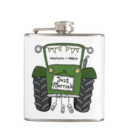 Personlig Grönt Tractor Landsbyggsbröllop Gift Fickplunta