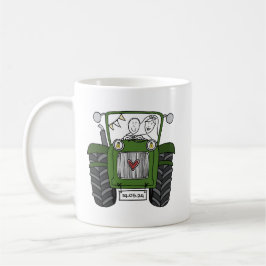 Personlig Grönt Tractor Landsbyggsbröllop Gift Kaffemugg