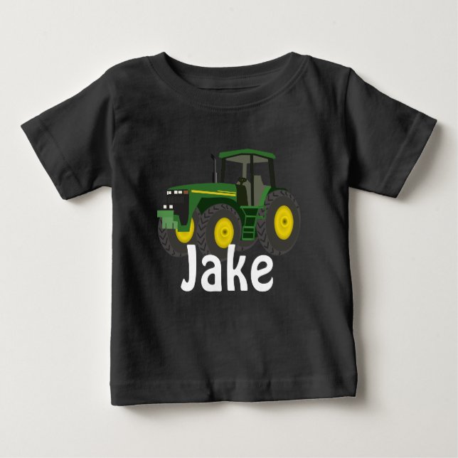 Personlig Grönt Tractor T Shirt (Framsida)