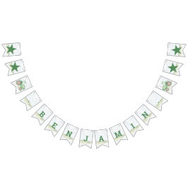 Personlig Grönt Tractor Theme Bunting Flaggor