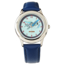 Personlig Grönt Vintage Jet Lär dig att ange tid Armbandsur