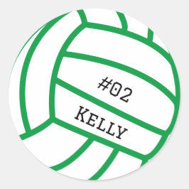Personlig Grönt Volleyball Stickers Runt Klistermärke