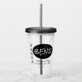 PERSONLIG GROOM BRÖLLOP ACRYLIC TUMBLER TAKE AWAY MUGG