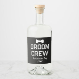Personlig Groom Crew Bachelor Party Black Stag Spritflaskor Etikett