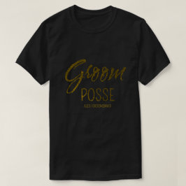 Personlig groom posse faux guld bachellorette t shirt