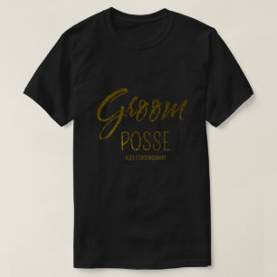 Personlig groom posse faux guld bachellorette t shirt