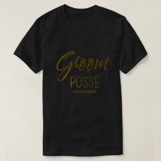 Personlig groom posse faux guld bachellorette t shirt