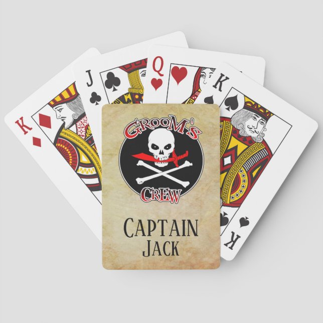 Personlig Grooms besättning Casinokort (Baksidan)