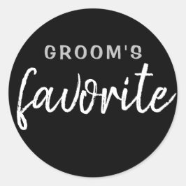 Personlig Grooms favoritmärke Black Silver Runt Klistermärke