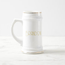 Personlig Groomsman Gift, 22 oz Guld Beer Stein