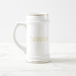 Personlig Groomsman Gift, 22 oz Guld Beer Stein Sejdel