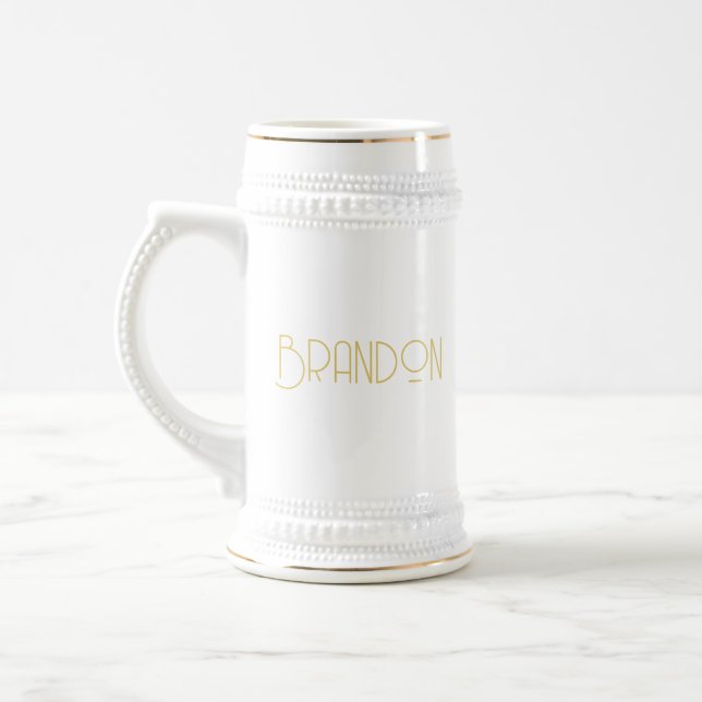 Personlig Groomsman Gift, 22 oz Guld Beer Stein Sejdel (Vänster)