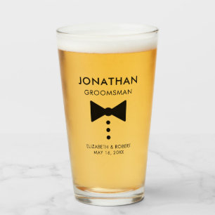 Personlig Groomsman Gift Modern Tuxedo Bröllop Glaskopp