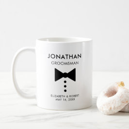 Personlig Groomsman Gift Modern Tuxedo Bröllop Kaffemugg