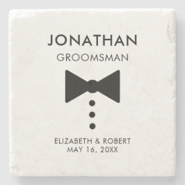 Personlig Groomsman Gift Modern Tuxedo Bröllop Stenunderlägg