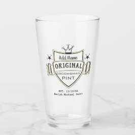 Personlig Groomsman presenterar PINT GLASS Tack Glaskopp