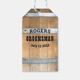 Personlig Groomsman Whiskey Barrel Presentetikett