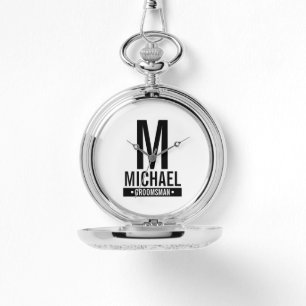 Personlig Groomsmans Monogram och Namn Armbandsur